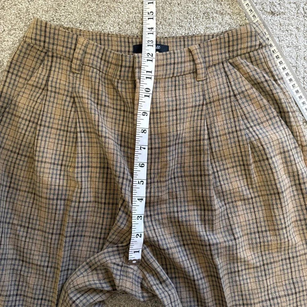 Madewell Turner Tapered Pant Brown Plaid Trousers 4 Academia Collegiate Preppy